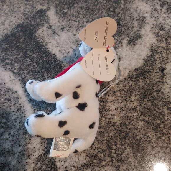Retired 2002 Jingle Beanie Baby Dizzy, Dalmatian Dog, Christmas Toy - Rattle - Picture 8 of 15